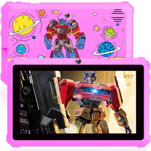 Kids Tablet 7 inch Toddler Tablet for Kids 3-7 32GB Android Tablets for Toddlers with Case WiFi Parental Control Dual Camera GMS Certified Toddler Learning Tablets Chritmas Gifts for Children (Pink)