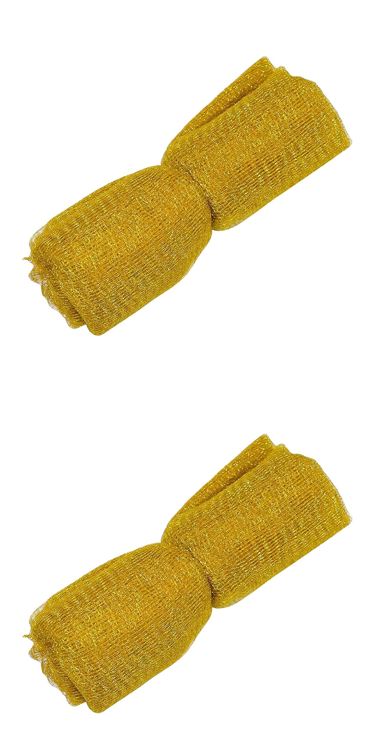 Just Flowers Decoration Mesh Net Fabric for Gift Wrapping, Home Decoration, Trousseau Packaging, Flower Decor, Mandap Decoration, Fruit Basket Packing (5 Mtr x 2 Roll) (Gold Set of 2 Roll)