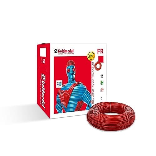 Goldmedal 1.5 Sq mm Flame Retardant Electric Wire | 90 Meter PVC Insulated Single Core Copper Wire | Flexible Electrical Cable for Home, Domestic & Industrial Use | (Red)