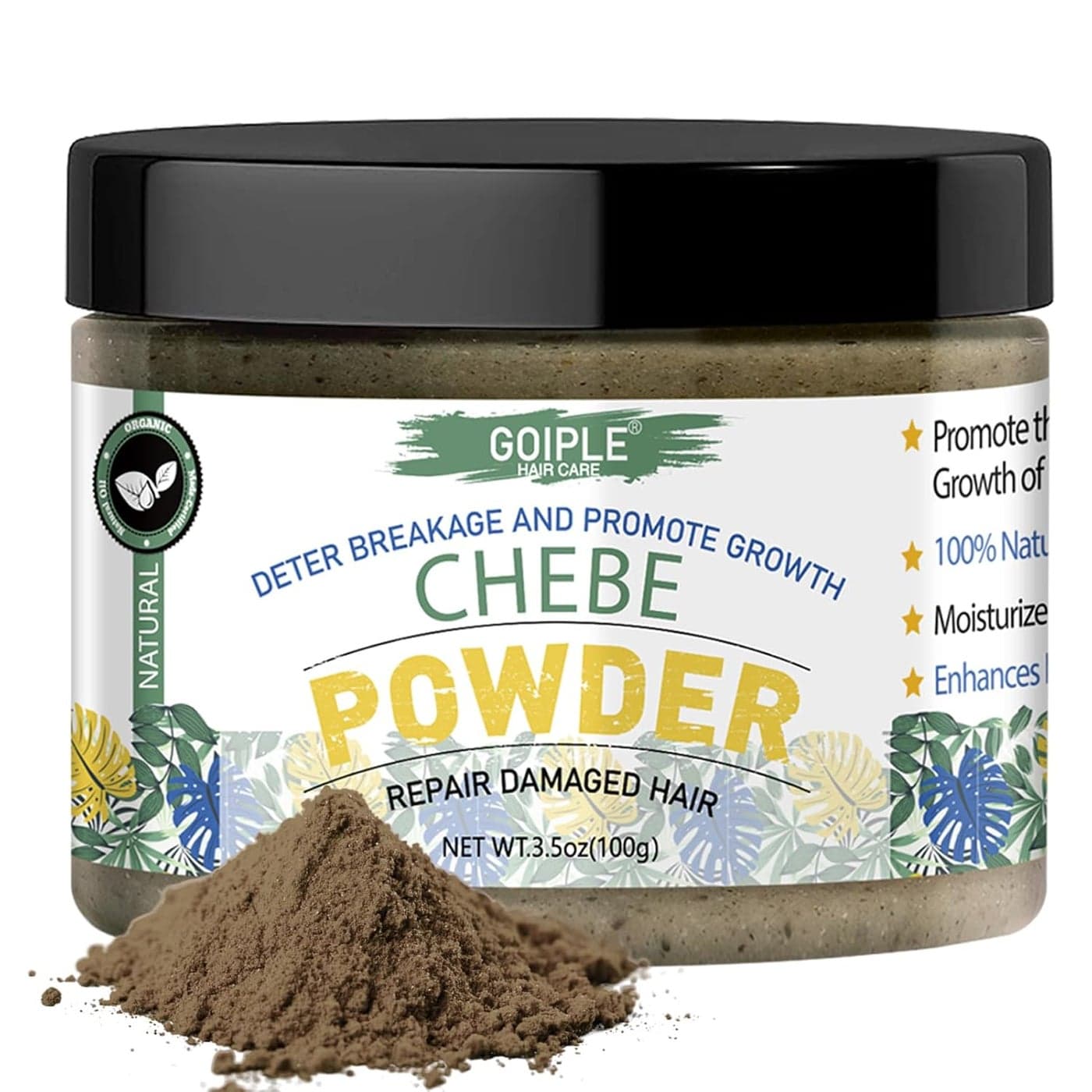 Organic African Chebe Powder for Enhanced Hair Growth, Strength & Long Moisturized Hair For Men & Women 3.5 Ounces