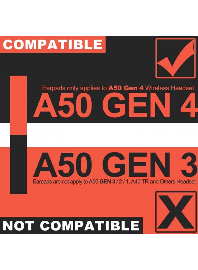 A50 Mod Kit Gen 4 - Ear Cushion Compatible with Astro Gaming A50 Wireless Headset Velvet - Headband/Microphone Foam/Ear Pads I Not Work with GEN 3