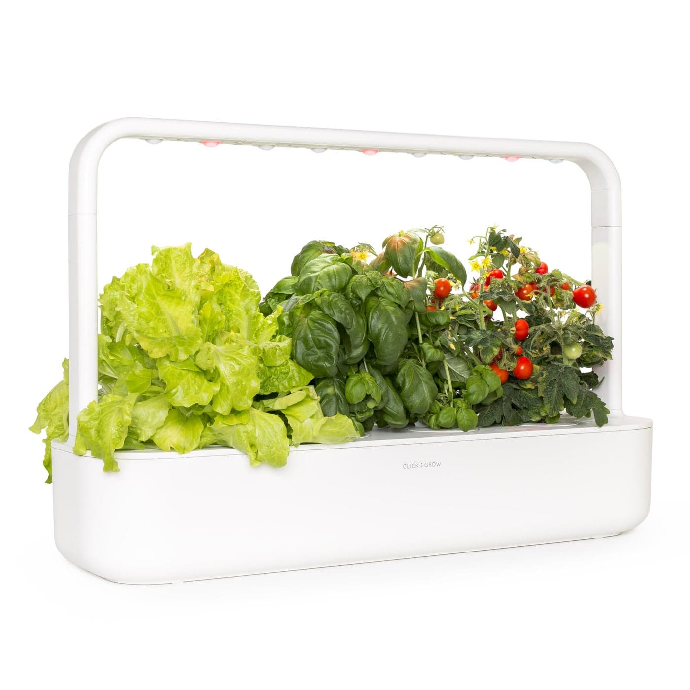 Click Grow Indoor Herb Garden Kit with Grow Light Easier Than Hydroponics Growing System Smart Garden for Home Kitchen Windowsill Vegetable Herb Garden Starter Kit with 9 Plant pods White