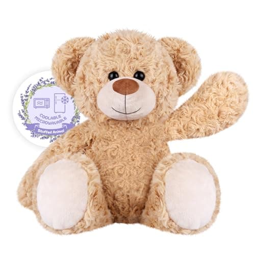 SuzziPals Teddy Bear Stuffed Animals Microwavable Stuffed Animal Heating Pads for Heat Therapy Stress Relief Toy for Anxiety Cuddle Companion Bear Plush Gifts for Girls Boys Adults