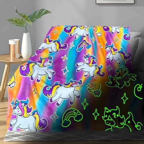 Unicorn Glow in The Dark Blanket Unicorn Blanket for GirlsKids Unicorns Gifts for Girls Age 312 Toddler Blanket for Kids Soft Fleece Blanket Throw Birthday Gift 40x60