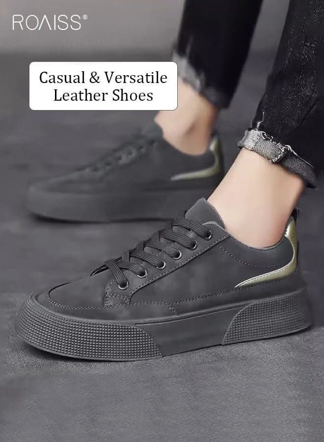 Men's Trendy Soft-Soled Casual Versatile Sneakers Work Labor Protection Thick-Soled Wear-Resistant Flat Shoes Solid Color Everyday Versatile Casual Shoes Gray