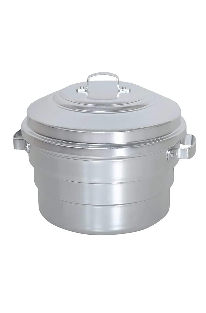 Subaa Standard Anodised Aluminium Idly Maker/Satti/Steamer/Cooker 12 Pot (Wt 1.3Kg) 2Idly Plate - Silver