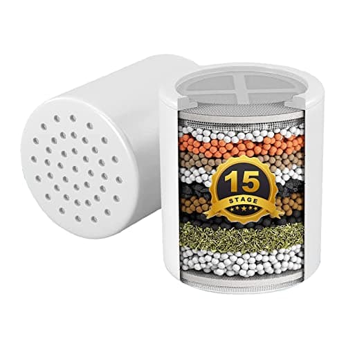 2PCS Shower Filter Replacement Cartridge for Aqua Bliss SF100 SF220,15 Stage Shower Filter for Hard Water Chlorine Reducing Shower Water Head Filter Cartridge,High Output Revitalizing Shower Filter