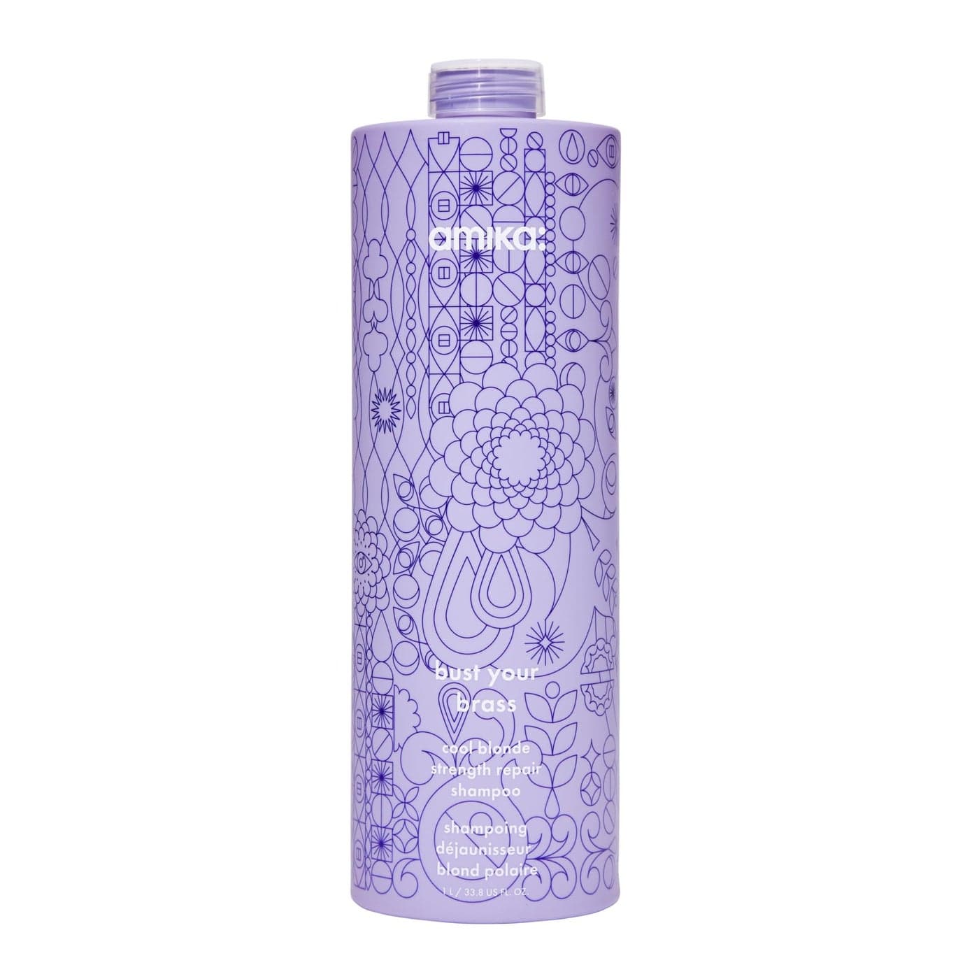 amika bust your brass cool blonde strength repair shampoo 1000ml