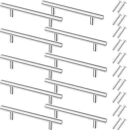 Hotop 10 Pieces Tray Handles Resin Molds Stainless Steel Handles with 20 Pieces Screw Sets for Serving Tray Silicone Mold Drawer Kitchen Hardware Brass Cabinet DoorSilver