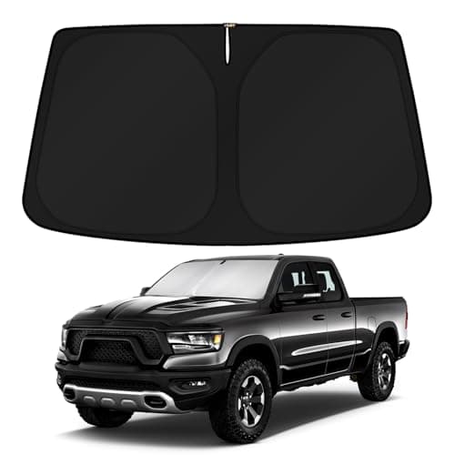 KUST Windshield Sun Shade for 2019-2025 Dodge RAM 1500 Accessories CrewCab,MegaCab Pickup,2Dr RegularCab,4Dr QuadCab Window Sunshade Sun Visor Protector Foldable Blocks UV Rays Keep Your Car Cooler