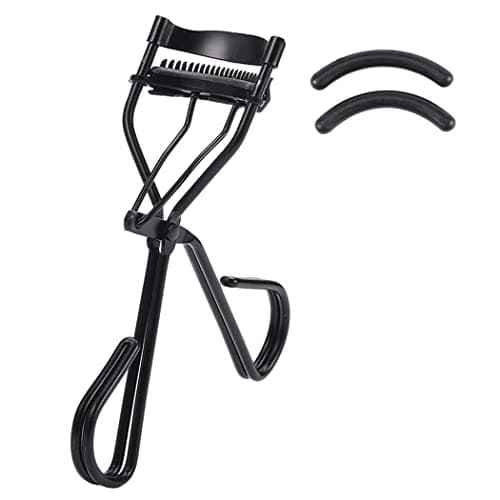 Uranian Eyelash Curlers with Builtin Comb Beauty Eyelashes Curlers Eyelash Cliper with 2 Replacement Silicone Refill Pads Premium Lash Curler Makeup Tool for Women and Girls 2 BlackBlack Comb