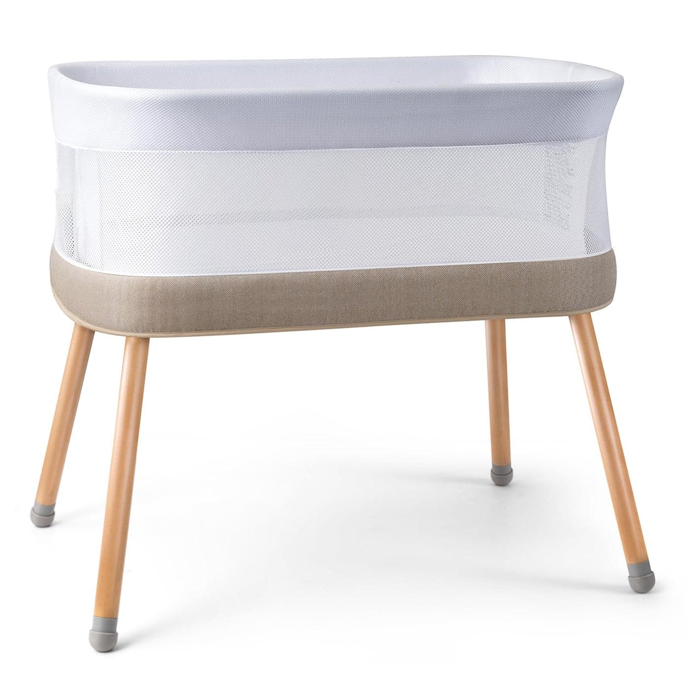 VaVaSoo Rocking Bassinet for Baby 3 Speeds Electric Bedside Sleeper with White Noise Automatic Bedside Crib for Newborn BrownishYellow