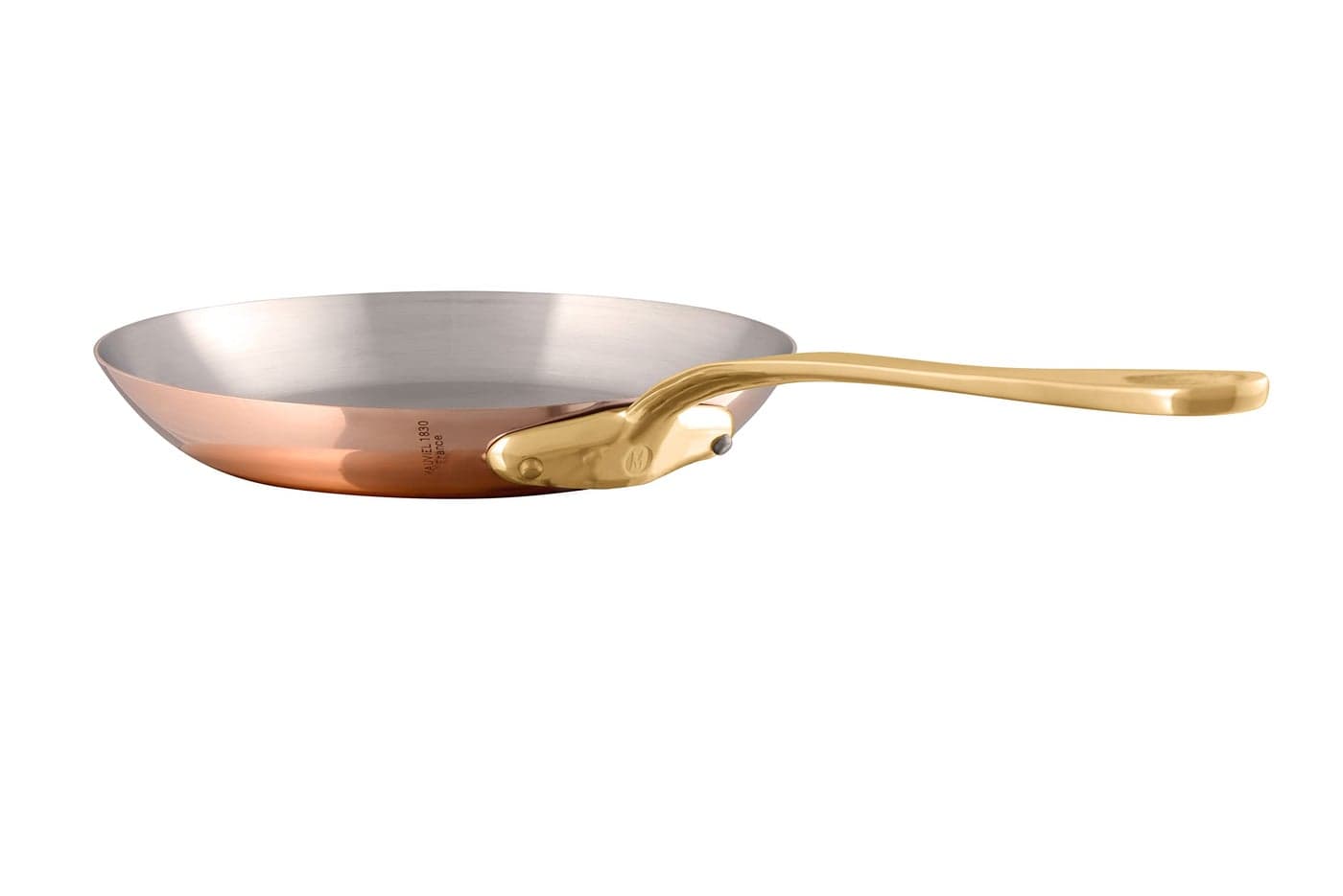 Mauviel MHeritage 200 B 2mm Polished Copper Stainless Steel Frying Pan With Brass Handles 1024in Made In France
