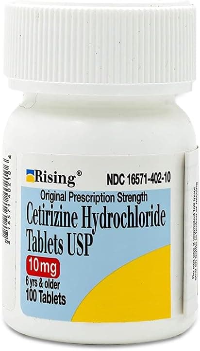 Rising Pharma - Cetirizine HCL 10 mg - Antihistamine Seasonal Allergy Tablets - 100 tablets