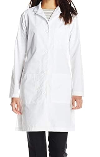 WonderWink Women's Wonderlab Women's Long Lab Coat Outerwear, White, Small