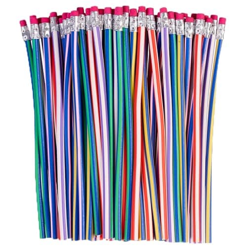 THE TWIDDLERS 70 Fun Novelty Bendy Flexible Pencils Goodie Bag Filler Birthday Party Toys Classroom Gifts Party Favors for Boys Girls