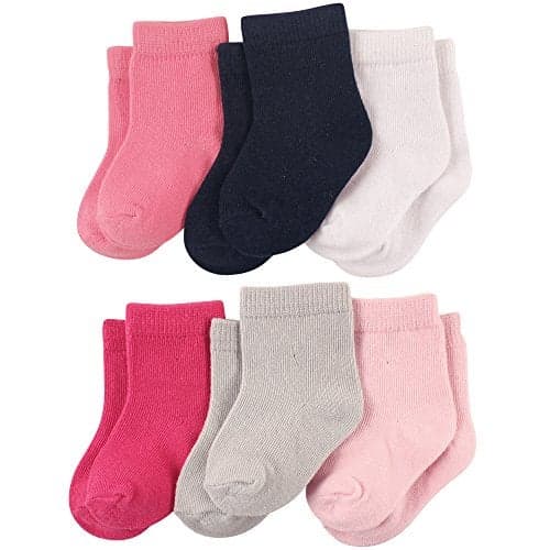 Luvable Friends Unisex Baby Newborn and Baby Socks Set, Girl, 6-12 Months