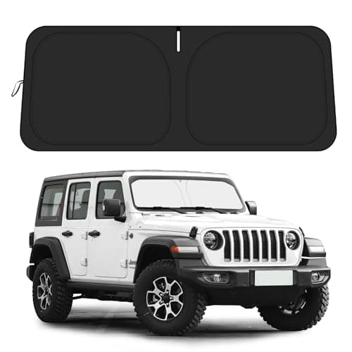 for Jeep Wrangler JL JLU 2018-2025 / Gladiator 2020-2025 Sunshade, Car Front Window Covers Sun Visor Protector, Foldable Blocks UV Rays Windshield Sun Shade for Jeep Wrangler Gladiator Accessories
