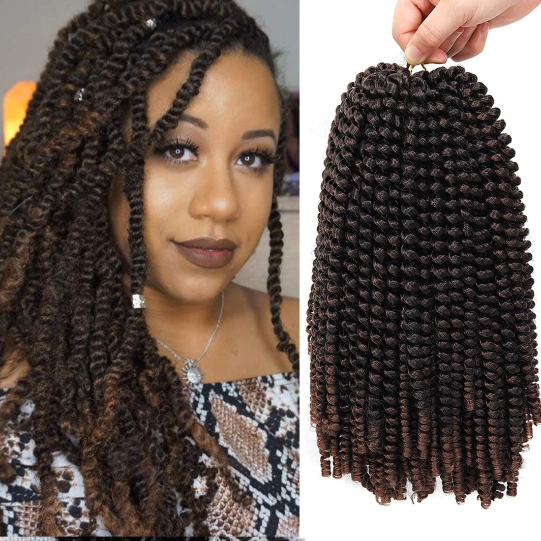 3 Packs 12 Inch Spring Twist Ombre Colors Butterfly locs Crochet Braids Braiding Hair Extensions Low Temperature Fiber 30 Strands 160gPack 12 Inch T1B30