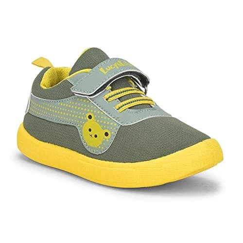 Liberty Lucy&Luke BASTIAN-2E Slip-on Casual Shoes for Kids with PVC Sole | Canvas Upper Sneakers | Quick-Wear Velcro Closure | Stylish, Lightweight & Comfortable Footbed (Green - 9C UK)