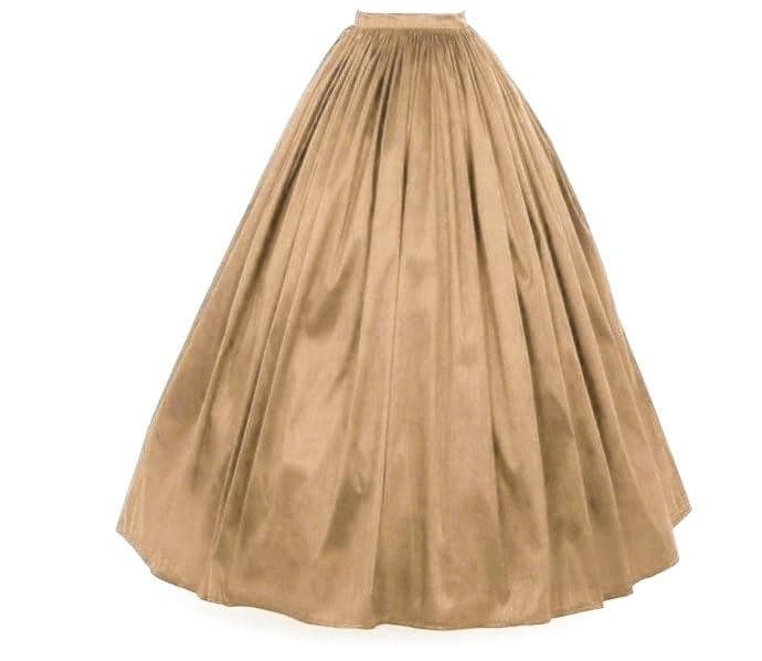 JANAK Women Silk Long Skirt (Beige), Free Size