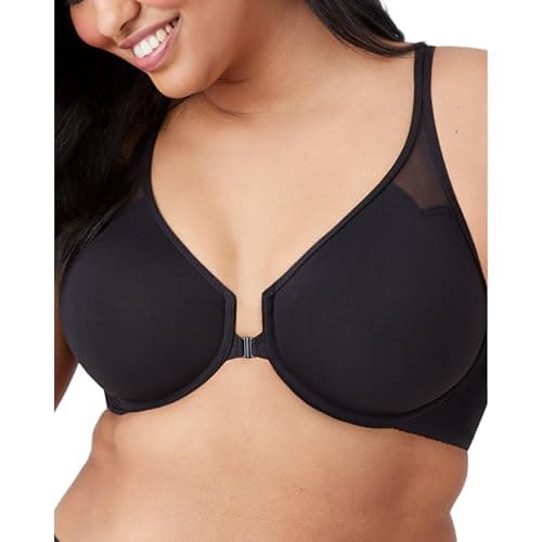 Wacoal womens Body By Wacoal Unlined Front Close Underwire Racerback Bra, Black, 38D