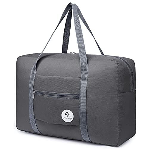 Narwey For Spirit Airlines Foldable Travel Duffel Bag Tote Carry on Luggage Sport Duffle Weekender Overnight for Women and Girls (1112 Grey)
