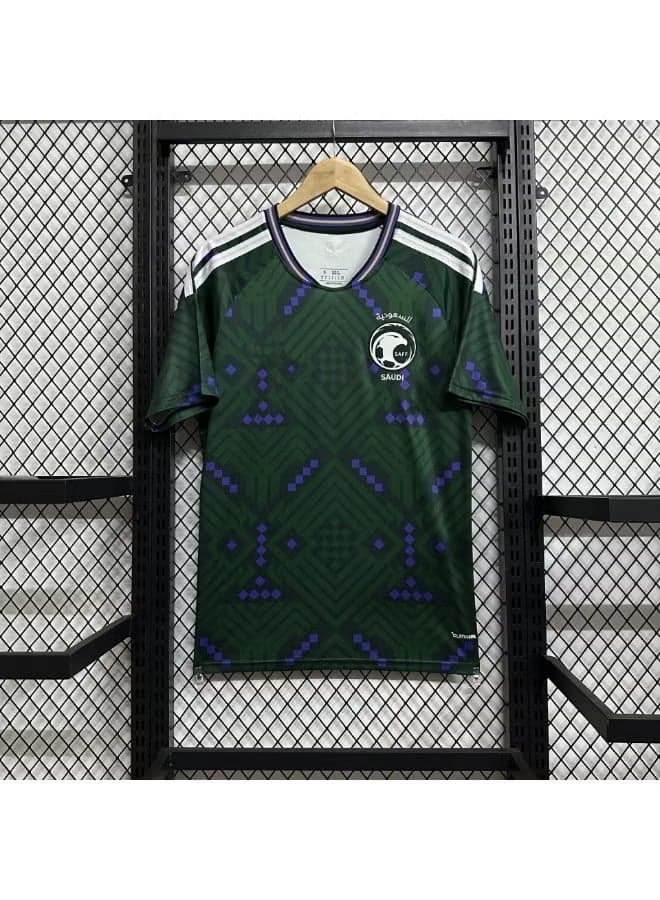 2026 Saudi Football Jersey for Men, Short Sleeve Soccer Shirt, Breathable Quick-Dry Uniform for Match