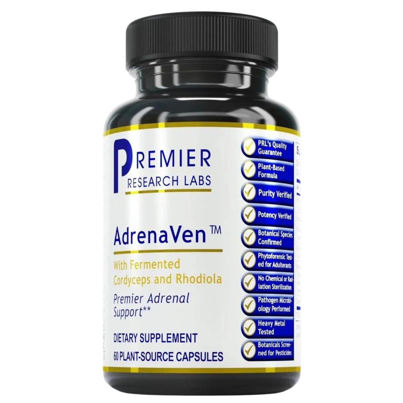Premier Research Labs 30 ServingsAdrenaVen Adrenal Health Supplement Supports Adrenal Gland Health and Stress Response Organic Adrenal Health 60 PlantSource Capsules