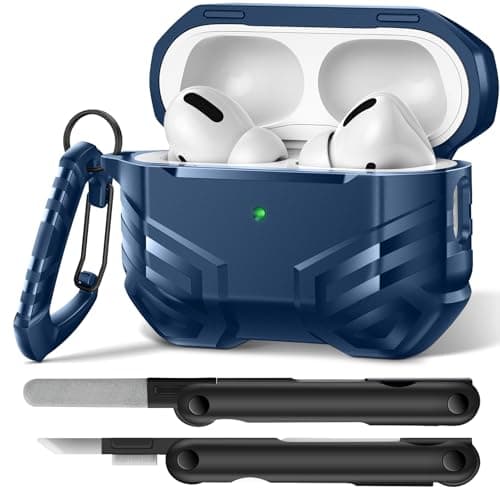 MOBOSI for AirPods Pro 2 Case with Lock Compatible with AirPod 2nd Gen Cover Fit for MagSafe Military Grade Hard Shell for iPods Pro2 with Cleaner Kit Keychain for Men2023 Bright Blue