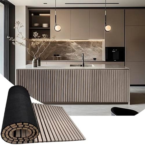 94.5 x 23.6 in Acoustic Wood Wall Panels,3D Flexible Soundproof Wall Panels,Wood Slat Wall Panel for Interior Wall Decor (White Oak)