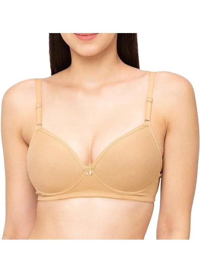 Love Bell Womens Everyday Padded Bra Full Coverage Premium Cotton Lovebell Woman Wirefree T shirt Bra