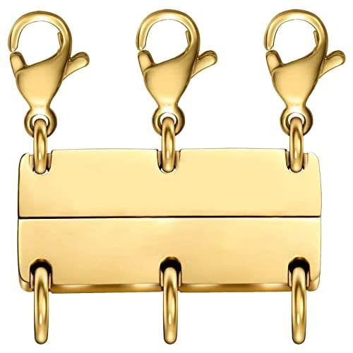 OHINGLT Layered Necklace Clasp 18K Gold and Silver Necklace Separator for Layering Multiple Jewelry Clasps and Closures for Women