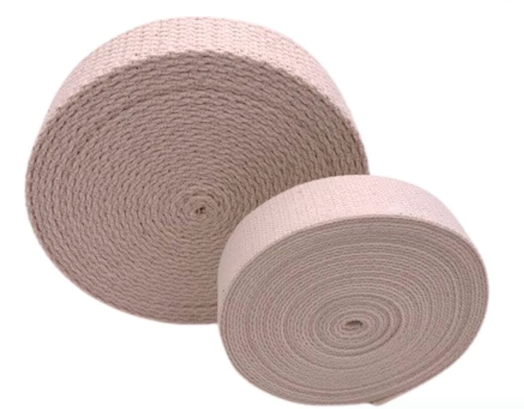 Wefab Cotton Niwar Roll Canvas Webbing Twill Tape Belt Straps Cotton Nawar Roll for Chair Making Charpai Folding Making and Bag Making 125 inch x 50 Meter