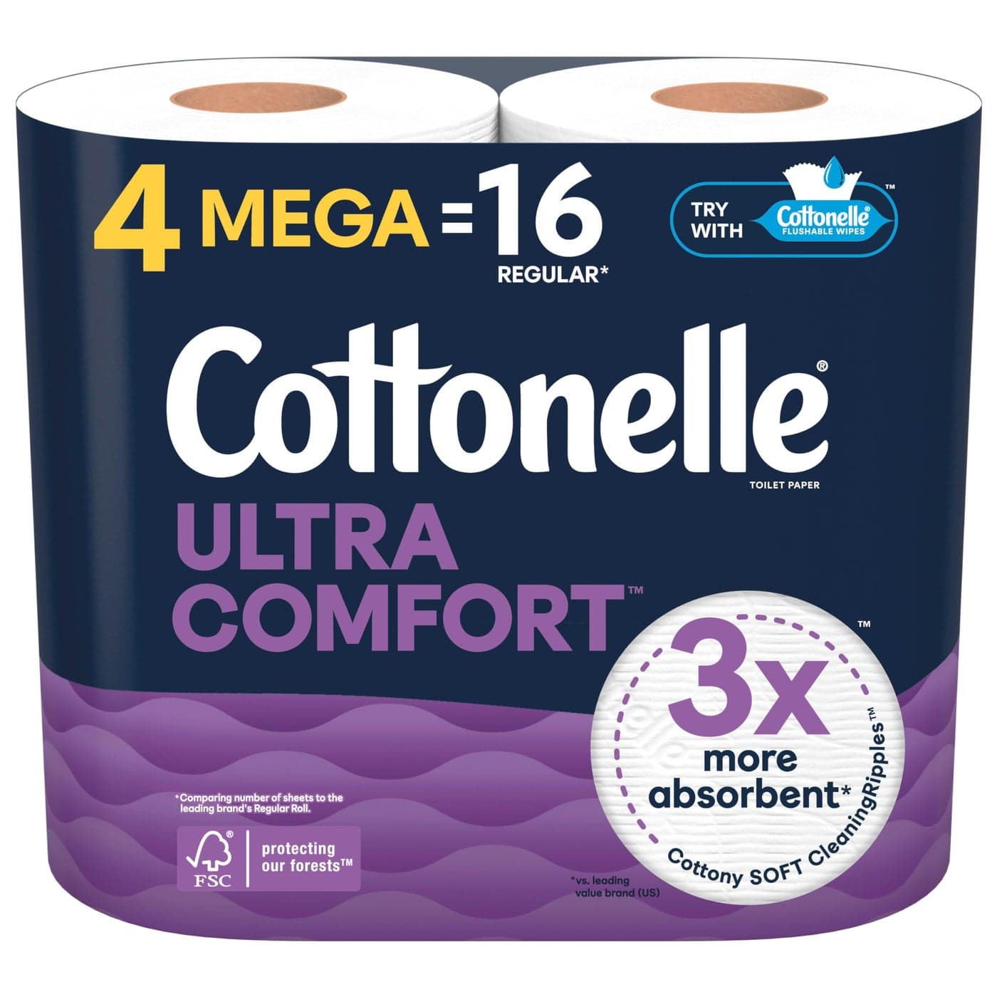 Cottonelle Ultra Comfort Soft Toilet Paper 4 Mega Rolls 16 Regular Rolls