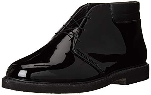 Bates Men's Lites High Gloss Padded Collar Chukka,Black,4 B US