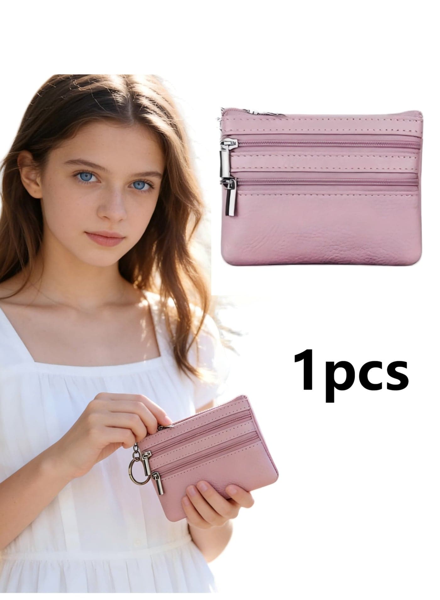 Women Small Coin Card Key Ring Wallet Pouch Mini Purse