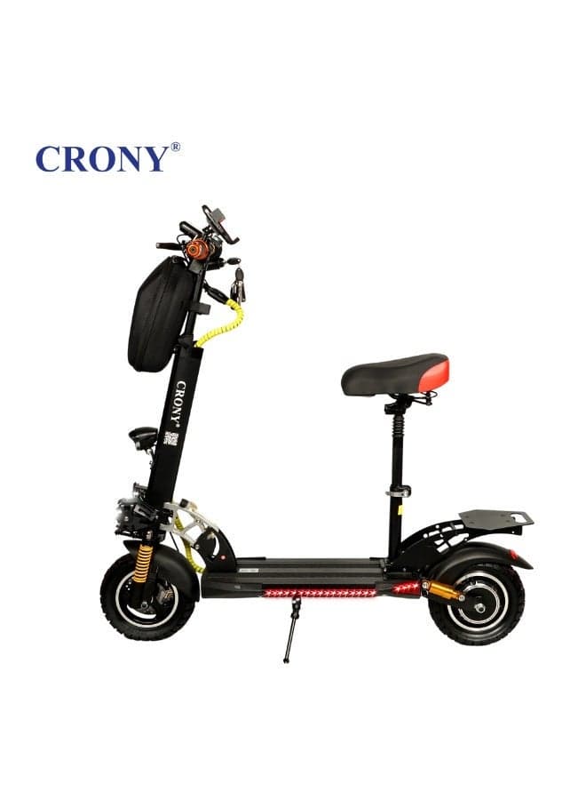 V10+Pro 1500W E-Scooter, Max Sppeed 45-68km/h, 48V/13Ah, 10" Off-Road Tires, 45-68knn/h Max Speed,Dual Suspension/Hydraulic Disc Brakes, 120kg Load, Aluminum Frame E-Bike, Triple Led Headlamps, Brushless Motor,Easy Foldable & Portable, Mobile App-Connected, Bluetooth Speaker, Phone Holder – All-Ter