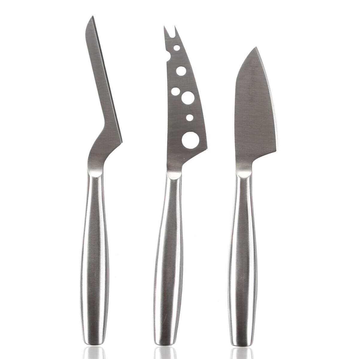 BOSKA Stainless Steel Cheese 3 Knife Set Copenhagen For All Types of Cheese MultiFunctional Cheese Slicer Handheld Slicer Silver NonStick Dishwasher Safe For Kitchen Cooking