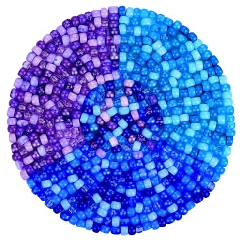 Plastic Pony Beads for Jewelry Making 1200 Pieces MultiColor 035 x 022 Inch DIY Craft Beads for Bracelets and Hair Braids PurpleAquaBlue 400 31200 Pcs