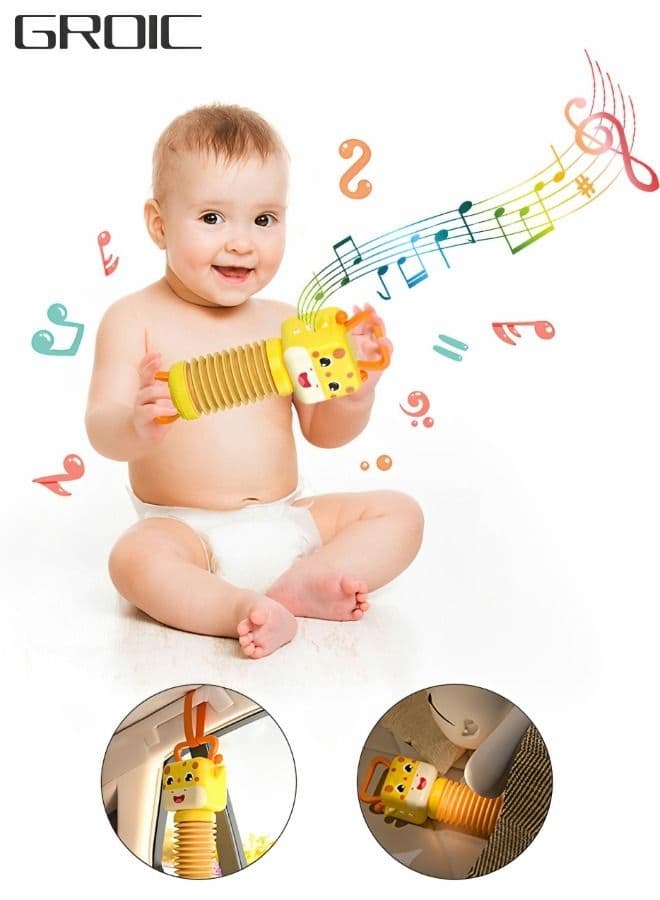 Giraffe Accordion Baby Toy, Early Development Educational Infant Lighting Music Toy Musical Instrument, Toddler Soothing and Sleeping Instrument