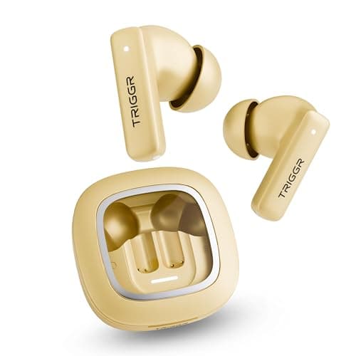 TRIGGR Apex S1 with Dual Pairing, 100H Battery, Quad Mic ENC, Rapid Pair, Rubber Finish Bluetooth (Pearl White, True Wireless)