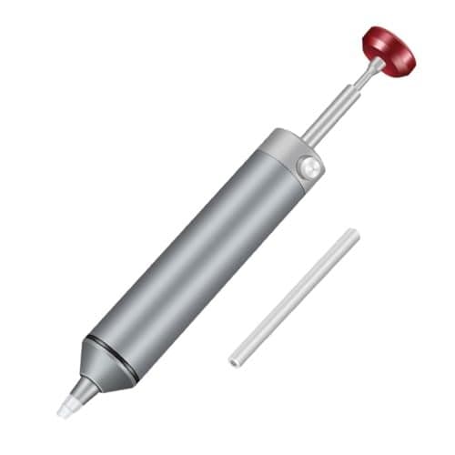 Serplex® Solder Sucker No Clog Aluminum Desoldering Pump, Soldering Tools with Powerful Vacuum Suction for Removal & Repair, Heat Resistant Silicone Suction Nozzle, Replacement Silicone Tube included
