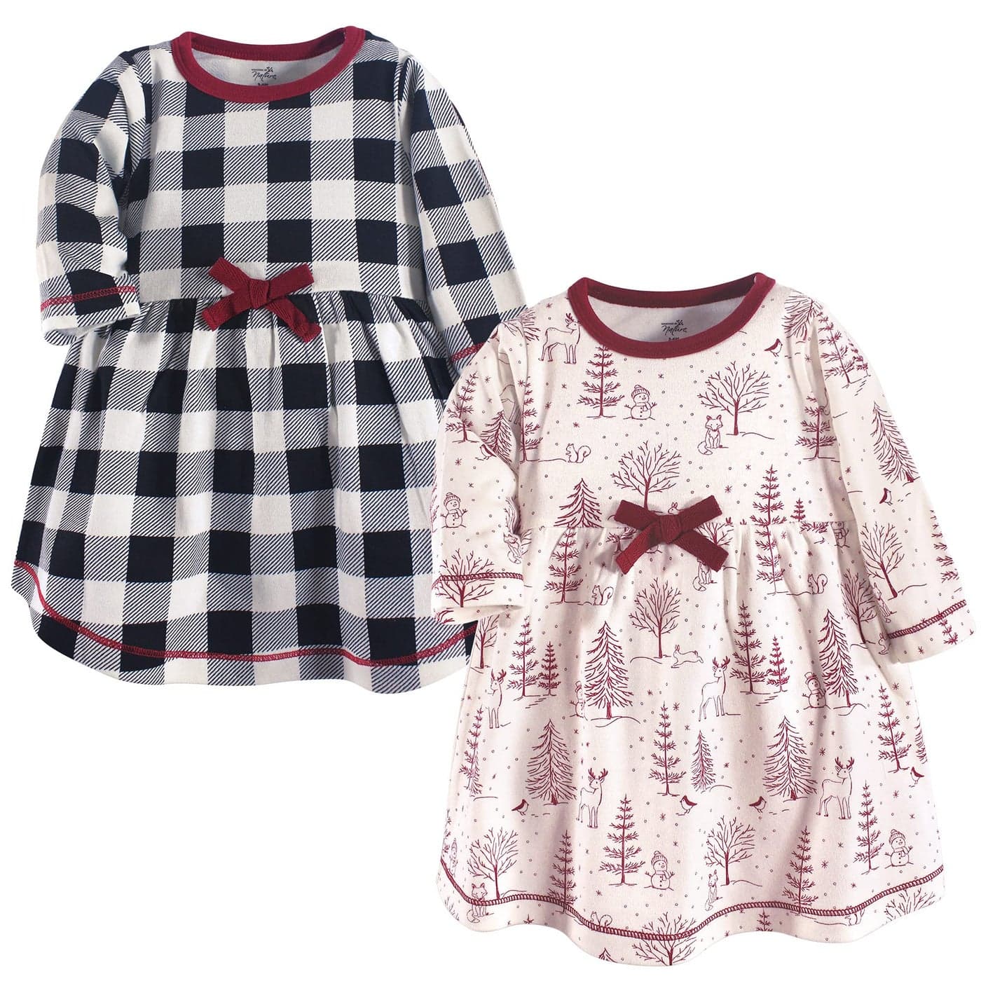 Touched by Nature Girls Toddler Baby and Womens Organic Cotton ShortSleeve and LongSleeve Dresses Winter Woodland Long Sleeve 4 Toddler