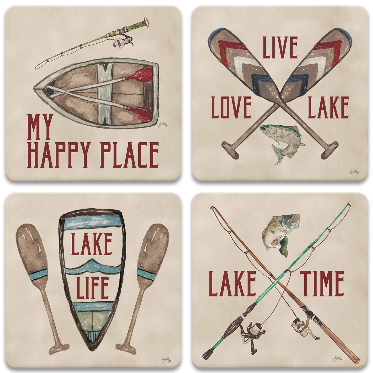 CoasterStone Drink Coasters 425 Happy Lake