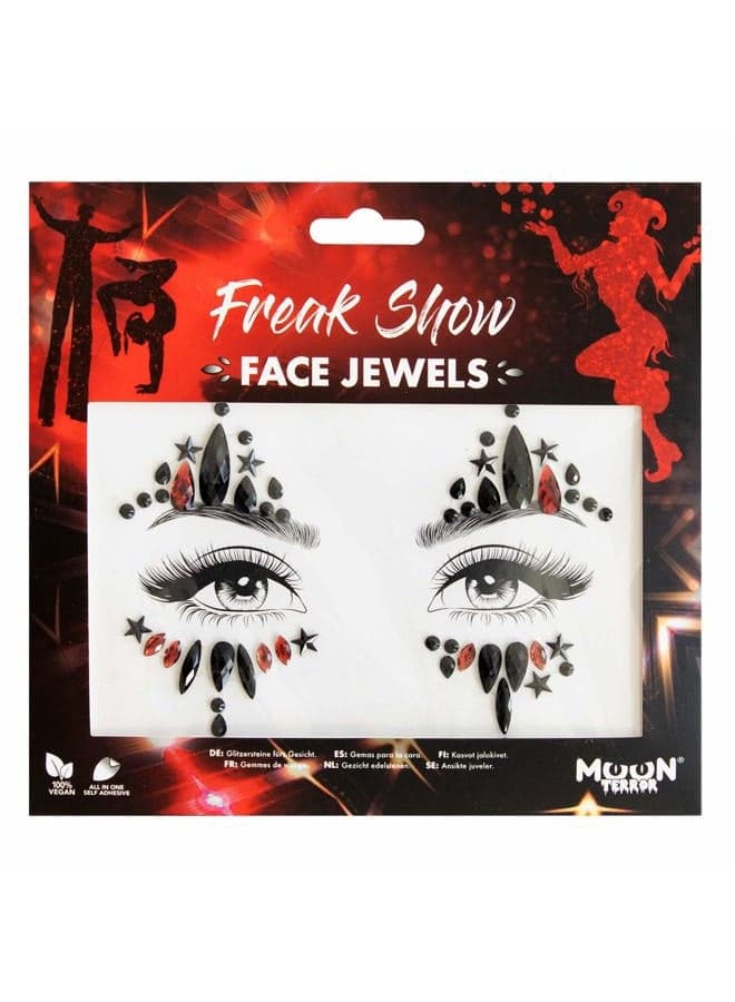 Face Jewels by Moon Terror - Festival Face Body Gems, SFX Make up, Crystal Make up Eye Glitter Stickers, Temporary Tattoo Jewels, Special Effects Make up (Freak Show)