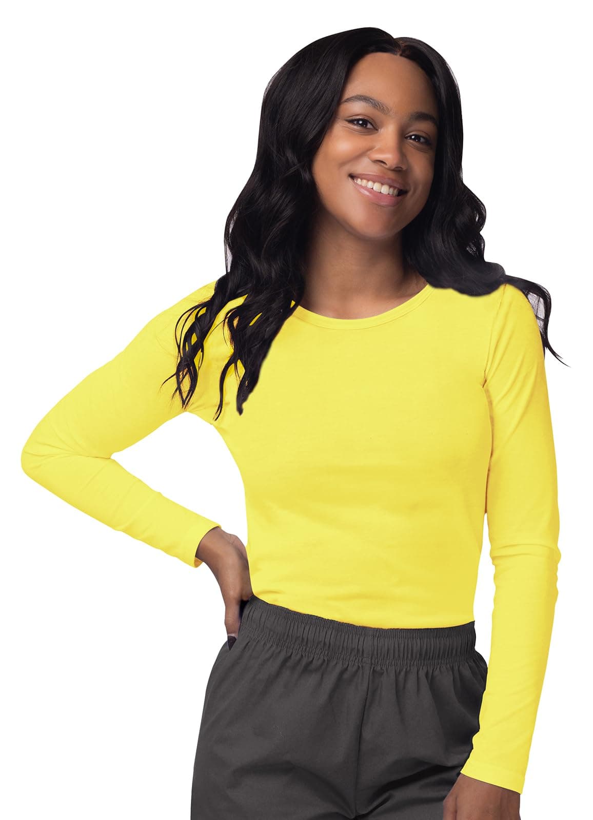 Sivvan Scrubs for Women - Long Sleeve Comfort Underscrub Tee - S8500 - Citron - S