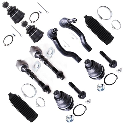 10-PC SET Suspension Kit fit 2005-2019 for Nissan Frontier 2005-2012 for Nissan Pathfinder 2005-2015 for Nissan Xterra Front Outer Inner Tie Rod End Steering Boot Lower Upper Ball Joint