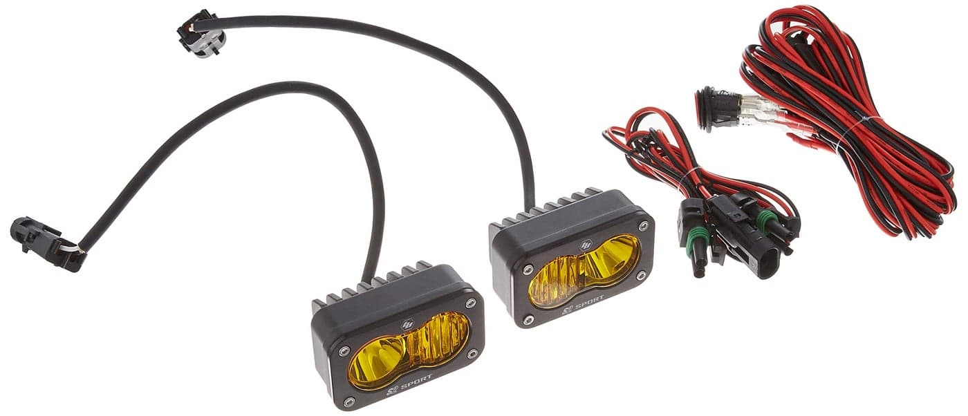 Baja Designs S2 Sport Black LED Light Pod Pair 2PCS LED with Wiring Harness DrivingCombo Amber
