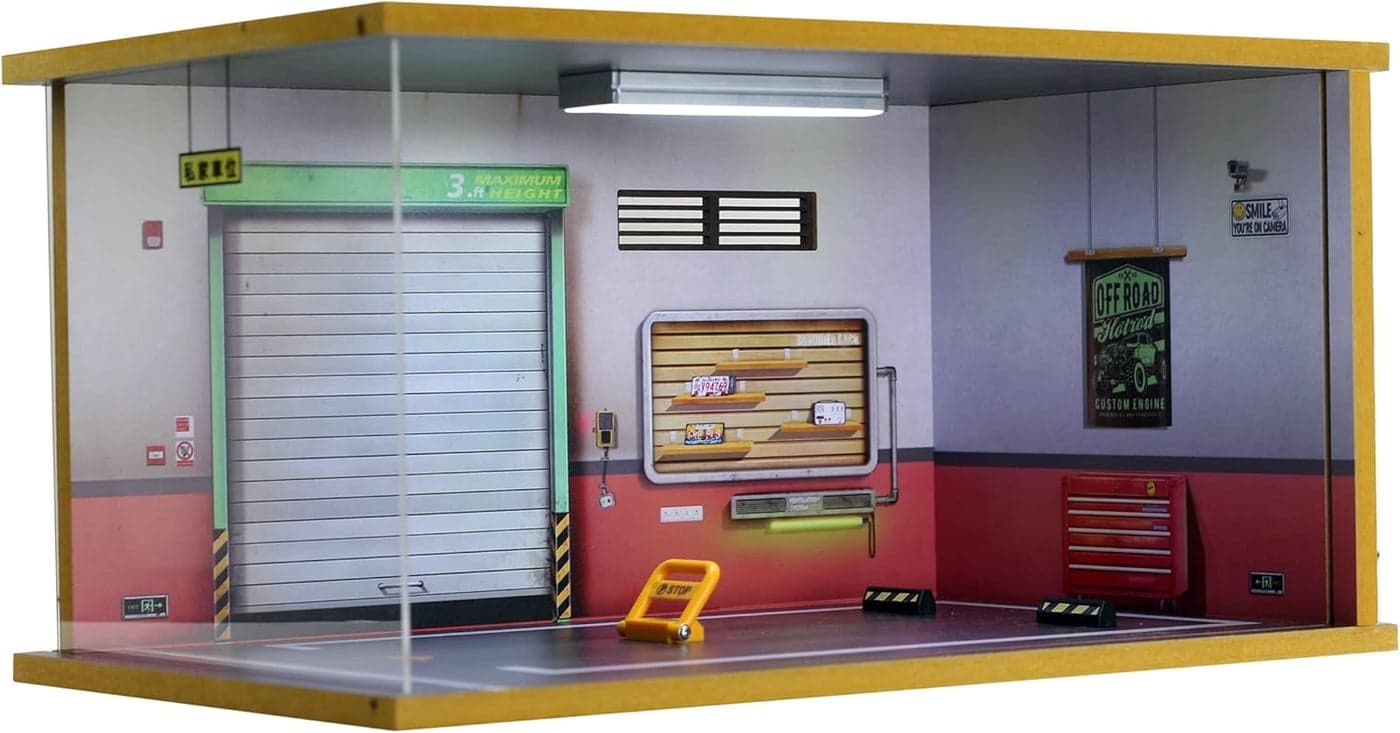 Bivitre 1/18 Scale Model Car Display Case with LED Lighting